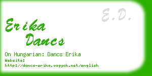 erika dancs business card